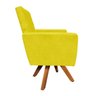 Kit 2 Poltronas Giratória Nina Suede Amarelo Base Madeira D'Rossi - 3