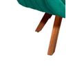 Kit 2 Poltronas Giratória Giovana Suede Verde Turquesa Base Madeira D'Rossi - 7