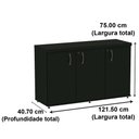 Ver imagem 5 de Armário Baixo Credenza PE40 Pandin 121,50 cm (largura) em MDP Cor Noce Naturalle e Preto Três