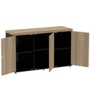 Ver imagem 4 de Armário Baixo Credenza PE40 Pandin 121,50 cm (largura) em MDP Cor Noce Naturalle e Preto Três