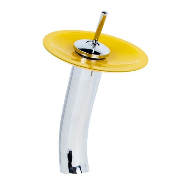 Torneira Misturador Monocomando Vitorelli Cascata Alta Amarela - 1