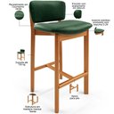 Ver imagem 4 de Kit 2 Banqueta Alta para Cozinha Sala de Jantar Bar Dara L02 Couríssimo Verde Musgo - Lyam Decor