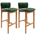 Ver imagem 1 de Kit 2 Banqueta Alta para Cozinha Sala de Jantar Bar Dara L02 Couríssimo Verde Musgo - Lyam Decor