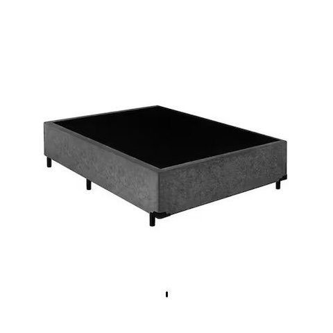 Base Box Solteiro Santo Box Suede Cinza 40x88x188
