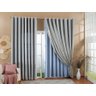 Cortina Gaze De Linho Forro Blackout 9,00x2,70m Sala E Quarto Cinza - 2