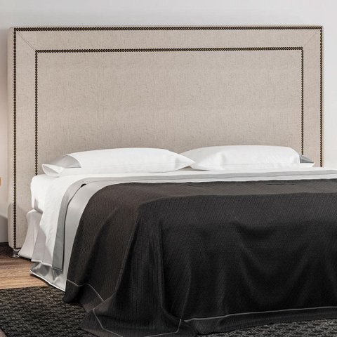 Cabeceira Cama Box Casal King 195 cm P05 Berlim Linho Cru - Lyam Decor