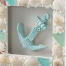 Quadro Decorativo de Madeira Ancora Adornado de Concha 15cmx15cmx4cm Rojemac - 2