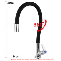 Torneira Cozinha Silicone Flexivel Gourmet 360 Metal Cromado Pia Bancada Mesa Articulado Resistente  - 2