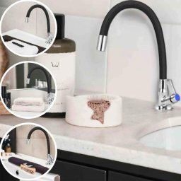 Torneira Cozinha Silicone Flexivel Gourmet 360 Metal Cromado Pia Bancada Mesa Articulado Resistente  - 9