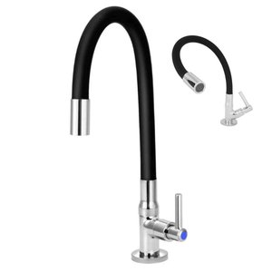 Torneira Cozinha Silicone Flexivel Gourmet 360 Metal Cromado Pia Bancada Mesa Articulado Resistente 