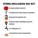 Ver imagem 2 de Mangueira Jardim 15m +suporte Alça + Hidropistola + Engate Rapido + Bico Engate Rápido + Torneira