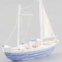 Ver imagem 2 de Barco Veleiro de Madeira Decorativo com Adorno de Resina Rojemac