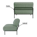 Ver imagem 5 de Sofá Modular Industrial Central Basileia 100cm Yescasa Veludo Tx Verde Pistache