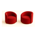 Ver imagem 3 de Conjunto Decorativo 02 Poltronas + Sofá Curvo Orgânico Nature Gaia Suede Vermelho - Montanaris Decor