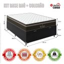 Ver imagem 2 de Cama Box Baú Casal + Colchão Paris Molas Ensacadas Pocket - 66x138x188cm - Couro