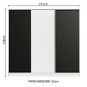 Ver imagem 3 de Guarda-Roupa Casal 100% MDF Madesa Royale 3 Portas de Correr Branco/Preto/Branco Cor:Branco/Preto