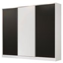 Ver imagem 2 de Guarda-Roupa Casal 100% MDF Madesa Royale 3 Portas de Correr Branco/Preto/Branco Cor:Branco/Preto