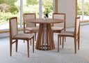 Ver imagem 2 de Mesa de Jantar Brisa Tampo Redondo Madeira Verniz Mel 130cm - 60516
