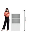 Ver imagem 6 de Armário Misto para Escritório com Nicho e Portas com Chave 159,6cm P25 Pandin Branco
