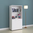 Ver imagem 1 de Armário Misto para Escritório com Nicho e Portas com Chave 159,6cm P25 Pandin Branco