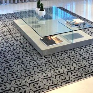 Tapete para sala de estar, & escritório de Feltro de  Luxo Atlanta cinza 2,00x1,50cm