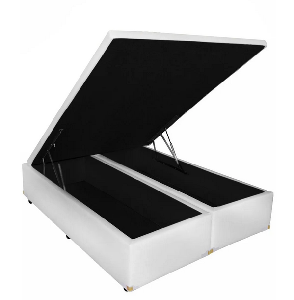 Cama Box Baú Viúva 1,28 X 1,88 X 0,40 Bipartido Premium (várias Cores) - Sued Cinza - 1