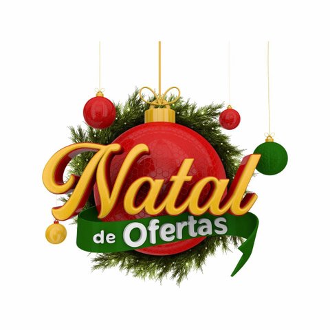 Adesivo de Vitrine Natalina | Natal de Ofertas Selo Vermelho - Modelo 19 - Transparente