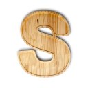 Ver imagem 1 de Petisqueira Letra S Tabua com Rebaixo Madeira Pinus Cesta Presente Decoração Mesa Posta - Woodspot