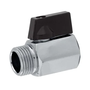 Válvula Registro Mini Esfera 1/8 Macho X Fêmea Cromada Alavanca On Off Ivm Italy Latão Cromado