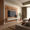 Painel para Tv 55 Polegadas Home Antares Ripado 3 Gavetas Prateleira:cinamomo/off White - 3