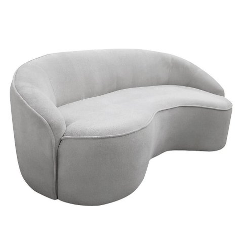 Sofá Montserrat 3 Lugares 180cm Cinza Claro Bouclé