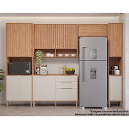 Cozinha Completa Divina 5 Peças (2aéreos+1balcão+2paneleiros) Cz004 Freijo/off White - Mgm - 1
