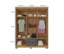 Ver imagem 5 de Kit Guarda Roupa 6 Portas 2 Gavetas e Espelho e Comoda Sapateira 1 Porta 4 Gavetas Carvalho Grafite