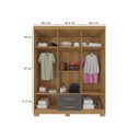 Ver imagem 5 de Kit Guarda Roupa 6 Portas 2 Gavetas e Espelho e Comoda Sapateira 1 Porta 4 Gavetas Carvalho Grafite