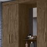 Guarda Roupa 4 Portas Com Espelho 8313 Castanho Wood Moval - 6