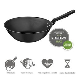 Panela Wok Tramontina 28cm Antiaderente Loreto Grafite - 2
