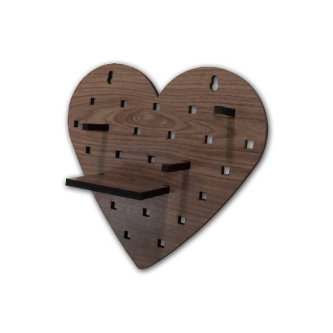 Painel Pegboard de Pinus em MDF Coração