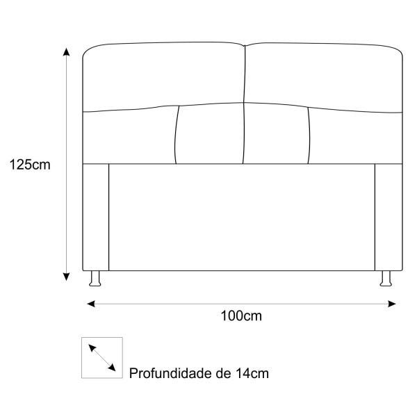 Cabeceira Estofada Donna 100 cm Solteiro Suede Pink - STS Móveis - 3