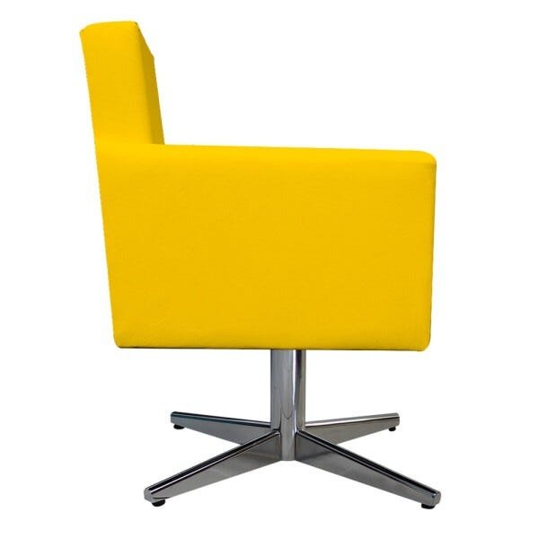 Kit 2 Poltronas Beatriz Base Giratória de Metal Corano Amarelo - 4