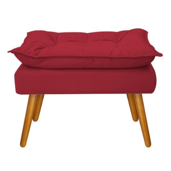 Kit Namoradeira e Puff Opala Palito Mel Suede Vermelho - STS Móveis - 3