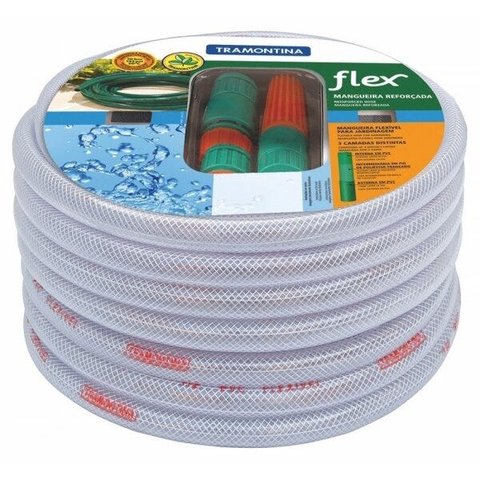 Mangueira Jardim Flex 1/2 com Engate Rápido 25m Tramontina
