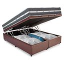 Ver imagem 5 de Cama Box Baú Casal Bipartido Sintético + Colchão Anjos Black Graphite Molas Ensacadas 138x188x64cm M