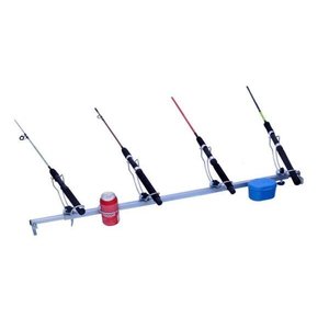 SUPORTE DE VARAS PARA BARCO TRANSVERSAL DE BORDA A BORDA 4 VARAS COM PORTA LATA