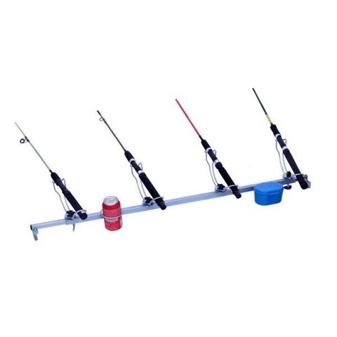 SUPORTE DE VARAS PARA BARCO TRANSVERSAL DE BORDA A BORDA 4 VARAS COM PORTA LATA