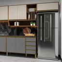 Ver imagem 3 de Armário de Cozinha Aéreo 80 cm 1 Porta Basculante Vitória Rimo Carvalho Off White