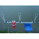 Ver imagem 2 de SUPORTE DE CHÃO PARA VARAS DE PESCA DESMONTÁVEL 03 VARAS COM PORTA LATA