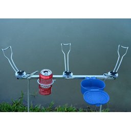 SUPORTE DE CHÃO PARA VARAS DE PESCA DESMONTÁVEL 03 VARAS COM PORTA LATA - 2