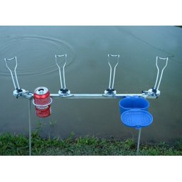 SUPORTE DE CHÃO PARA VARAS DE PESCA DESMONTÁVEL 04 VARAS COM PORTA LATA - 2
