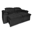 Ver imagem 4 de Sofá Retrátil e Reclinável 2 Lugares Verona 1,50m- Élpis Móveis - Veludo Preto