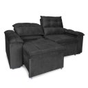Ver imagem 2 de Sofá Retrátil e Reclinável 2 Lugares Verona 1,50m- Élpis Móveis - Veludo Preto